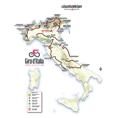 Foto zu dem Text "102. Giro d´Italia mit drei Zeitfahren und fünf Bergankünften "
