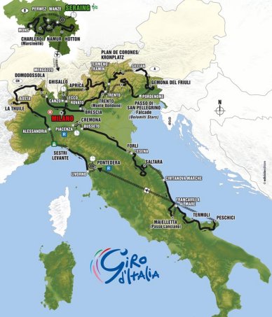 Streckenkarte Giro d´Italia 2006