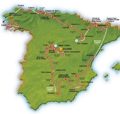 Streckenkarte Vuelta a España 2007