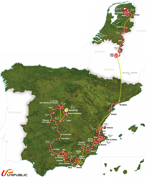 Streckenkarte Vuelta a España 2009