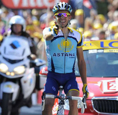 Foto zu dem Text "Contador lässt Armstrong stehen "