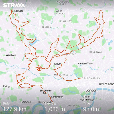 Foto zu dem Text "Strava-Art: Ein Rentier in London"