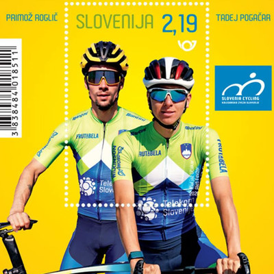 Foto zu dem Text "Slowenische Post legt Briefmarken-Serie mit Roglic und Pogacar auf"