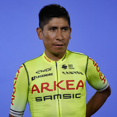 Pictures with text "Quintana will not compete in the Vuelta"