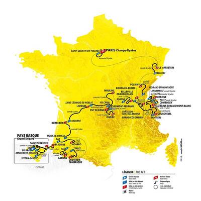 Foto zu dem Text "Die komplette Strecke der 110. Tour de France "