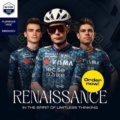 Foto zu dem Text "Visma - Lease a Bike fährt die Tour in blauen Trikots"