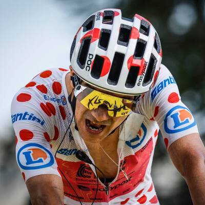 Foto zu dem Text "Carapaz gewinnt das Bergtrikot und fährt glücklich nach Hause"