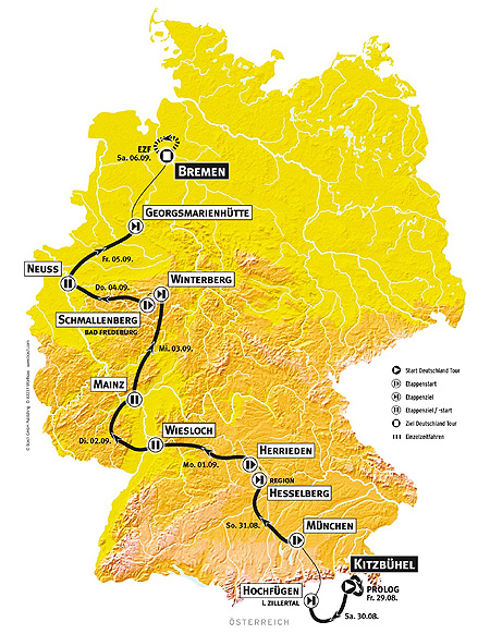 Streckenkarte Deutschland Tour 2008